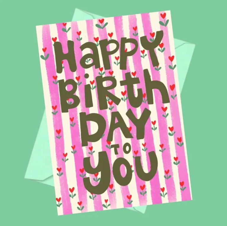 Carte postale - Happy birthday to you rose