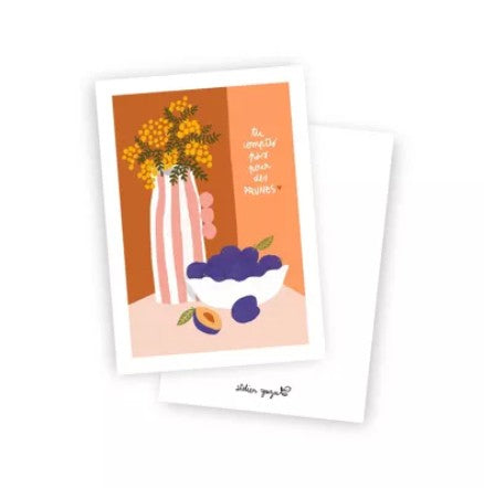Carte postale - Tu comptes pas pour des prunes
