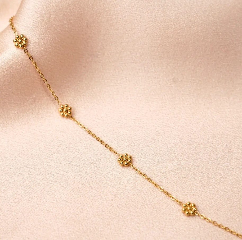 Collier en acier inoxydable - Fleurs