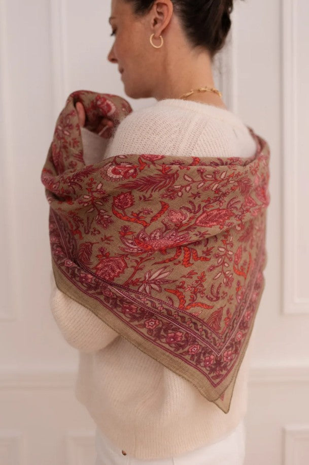 Foulard en laine - Paisley - Thé