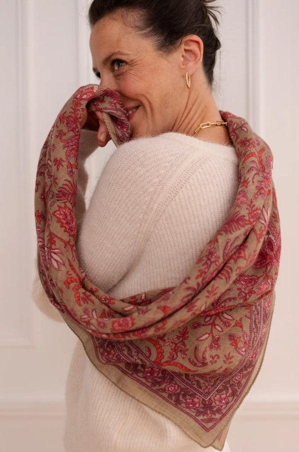 Foulard en laine - Paisley - Thé