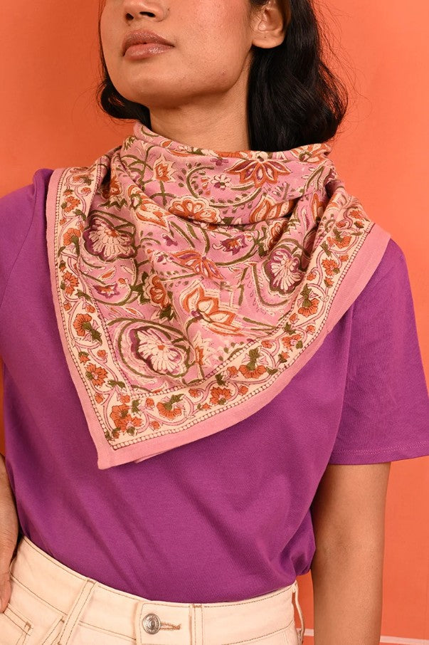 Grand foulard N°114 - Rose