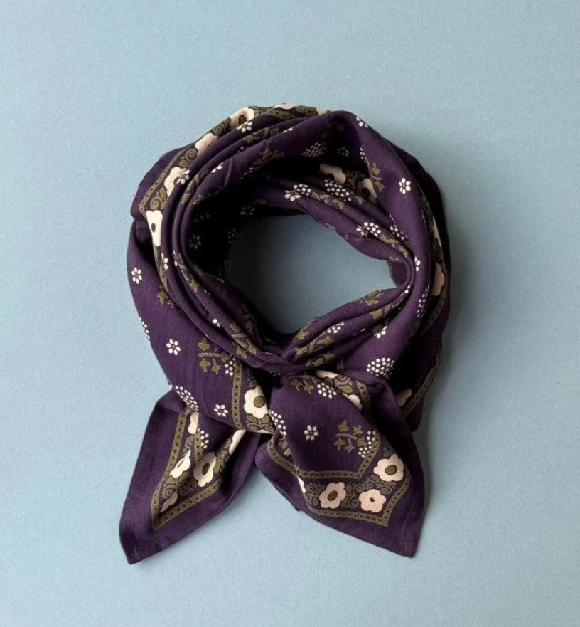Grand foulard Anastase - Myrtille