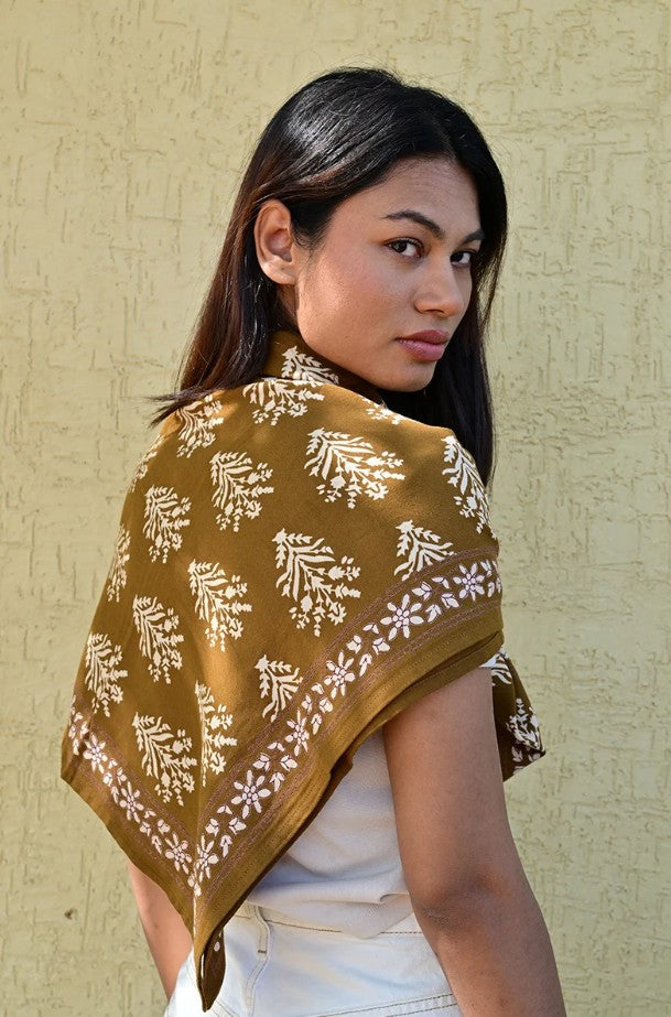 Grand foulard Galatie - Tabac