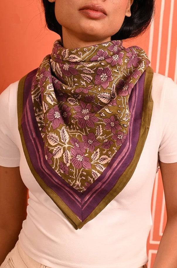 Grand foulard Hélios - Kaki