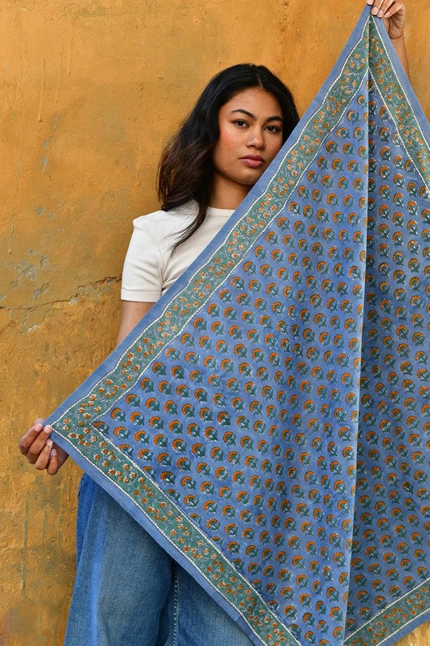 Grand foulard Séléné - Bleu horizon