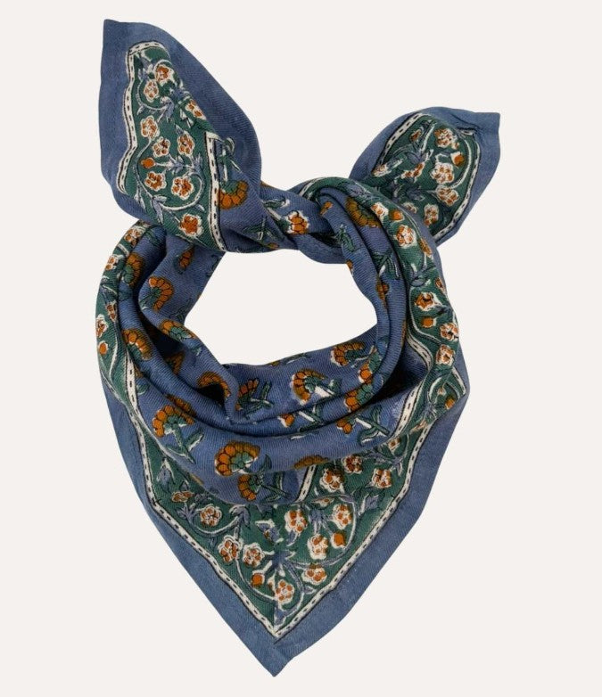 Petit foulard Séléné - Bleu horizon