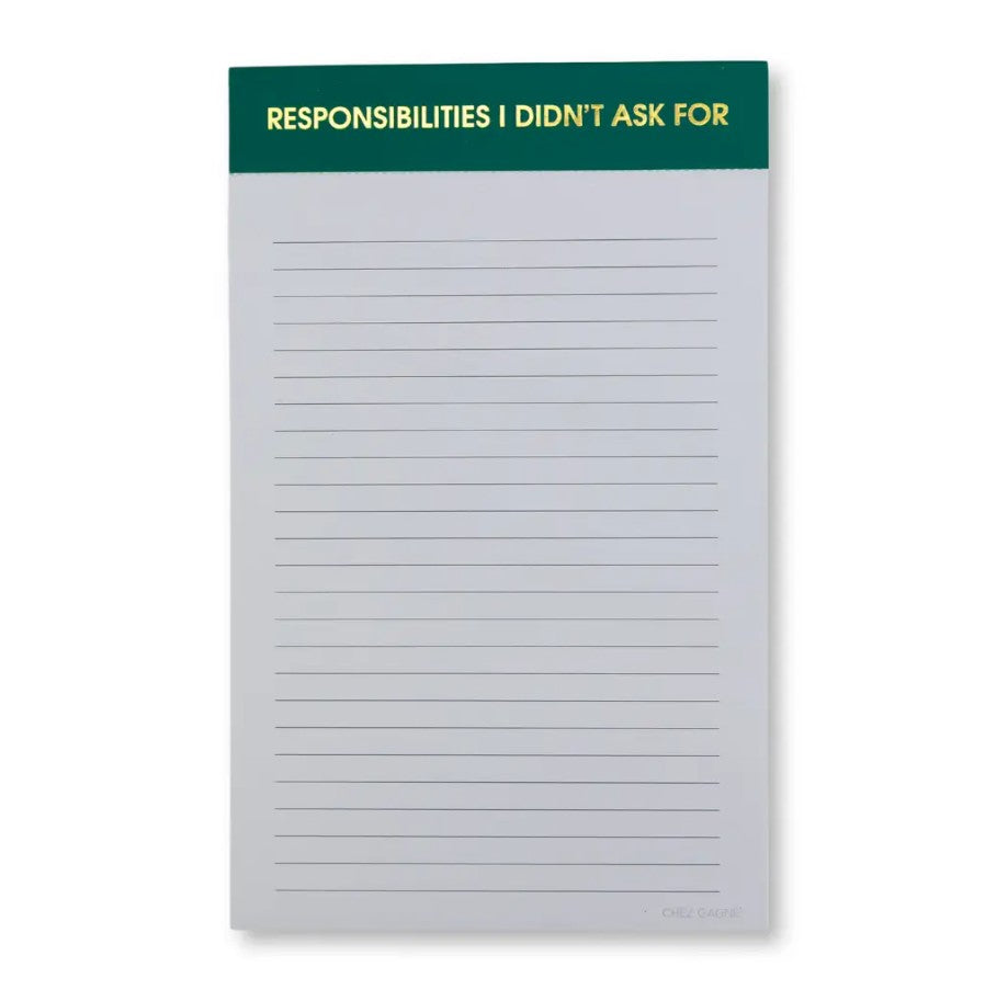 Bloc-notes ligné - Responsibilities