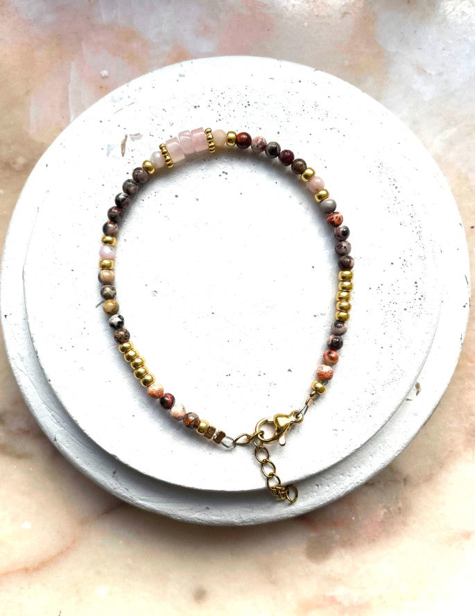Bracelet - Eva - Marron/rose