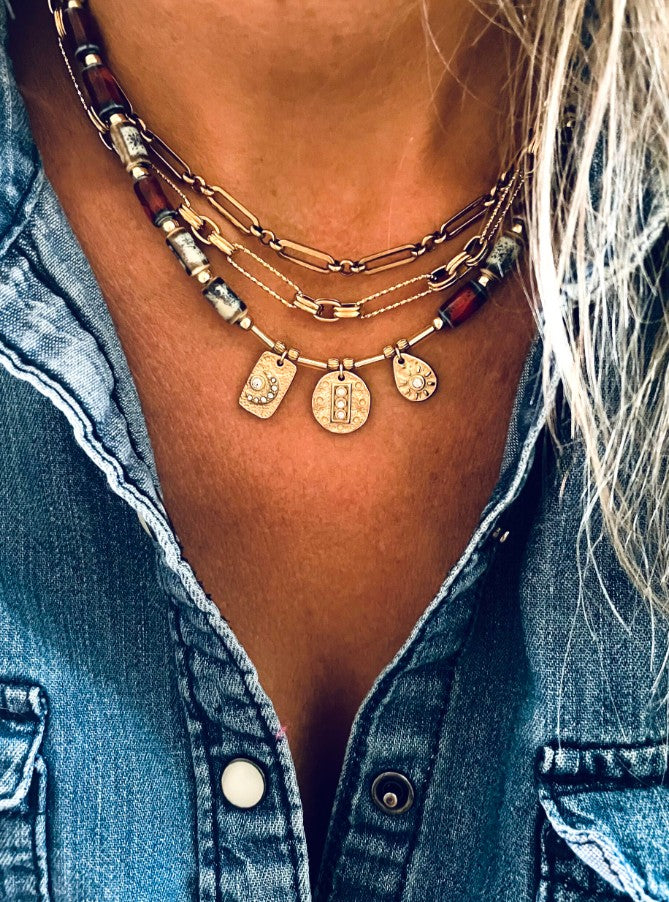 Collier - Songe - Bordeaux/bleu