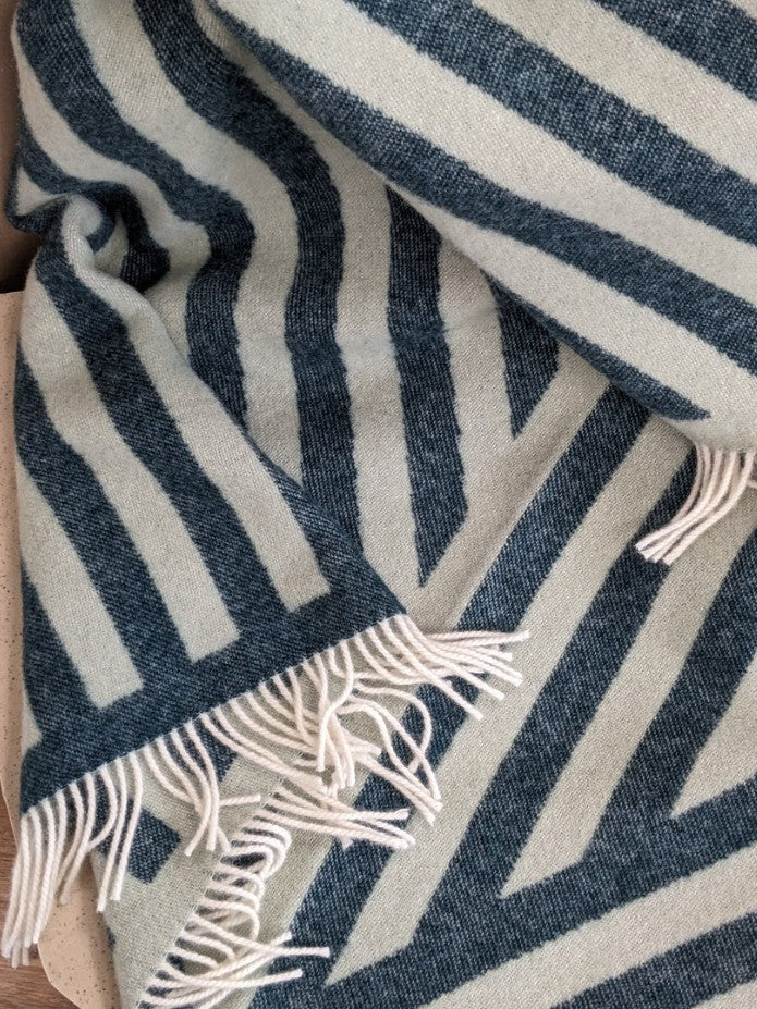 Wool blanket - Frank - Petrol, sage