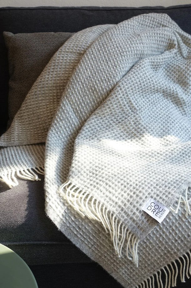 Wool blanket - Waffle - Light granite