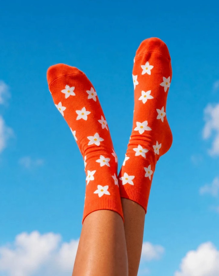 Chaussettes - White Flowers