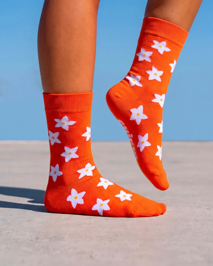 Chaussettes - White Flowers