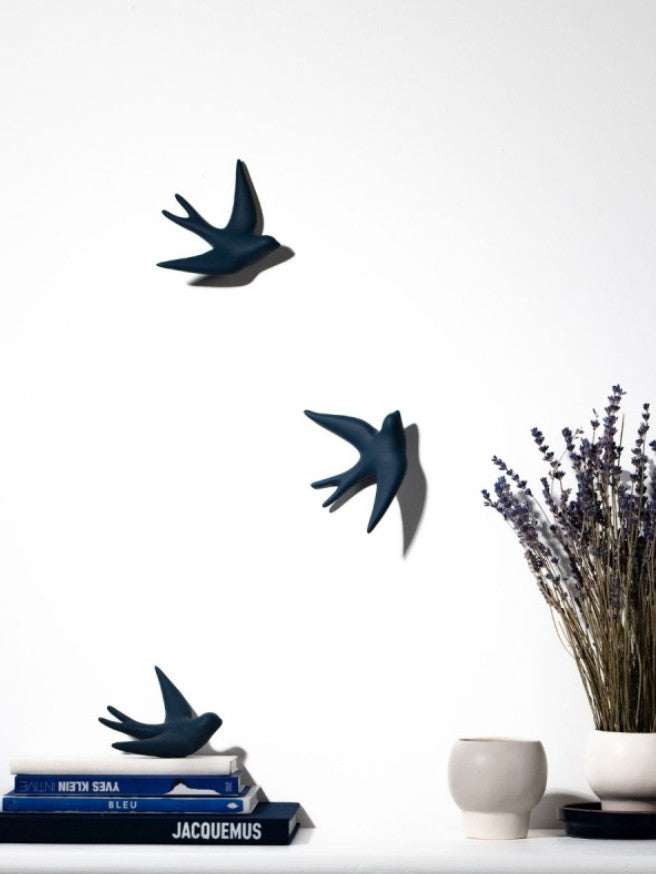 Décoration murale hirondelle - Bleu cyclone