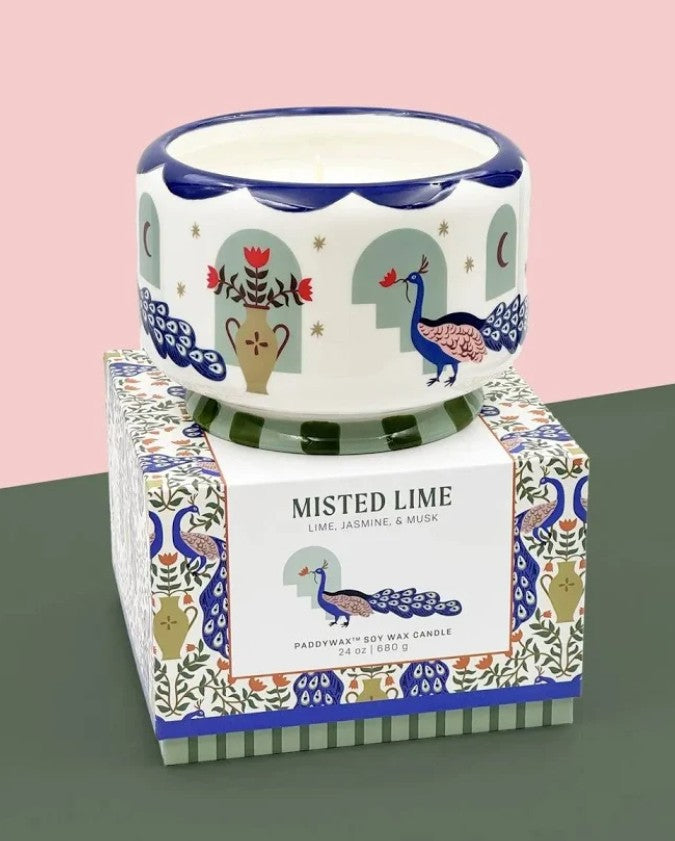 Bougie en céramique - A dopo - Peacock - 680g - Misted Lime