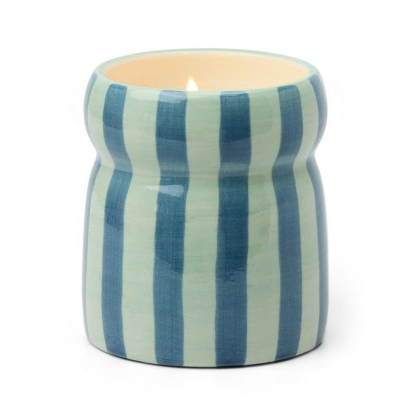 Bougie en céramique - Cabana Blue/Navy Striped - Warm Cider