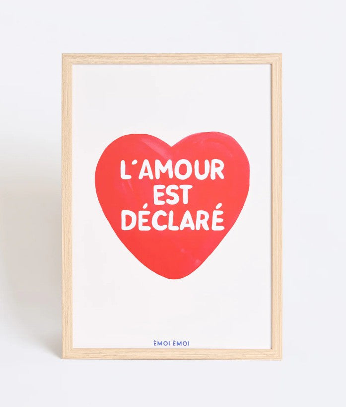 Affiche A3 - L'amour est déclaré - rouge