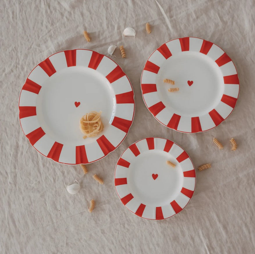 Petite assiette ondulée - rouge