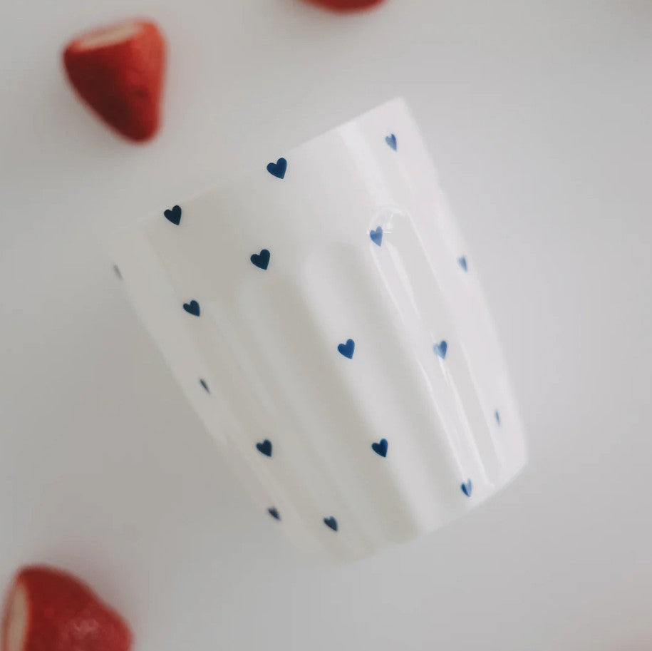 Mug - Petits coeurs - bleu foncé