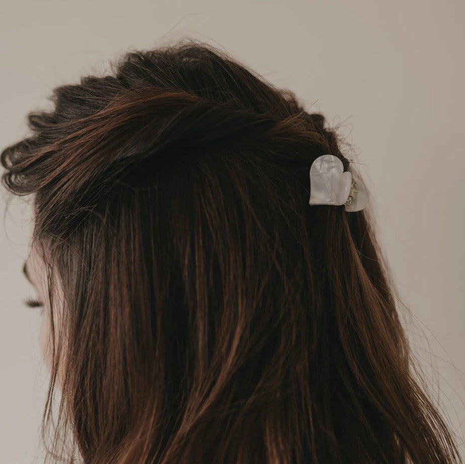 Pince à cheveux - Petit coeur - perle