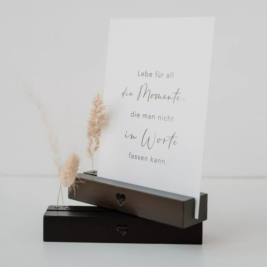 Porte carte et fleur séchée - coeur