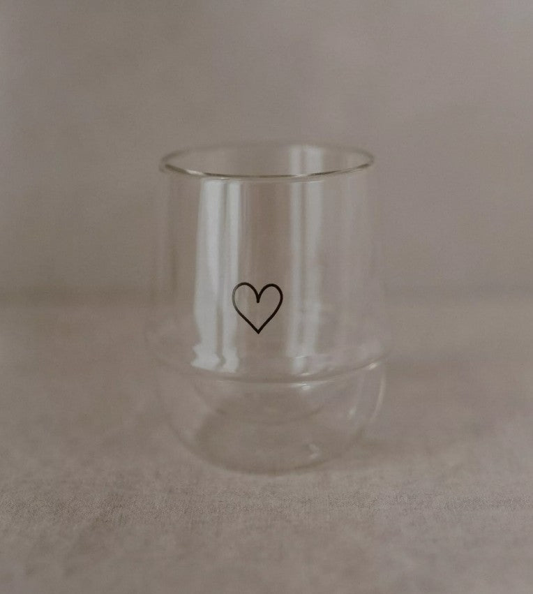 Verre double paroi 200ml coeur