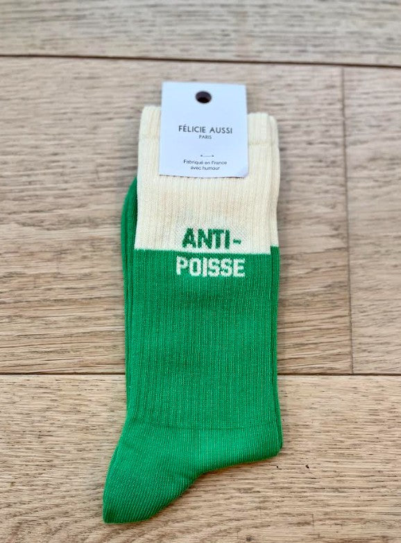 Chaussettes - Anti-poisse - bicolore vert - 36/40