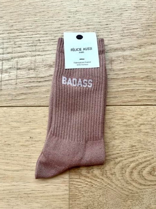 Chaussettes - Badass - rose paillettes - 36/40