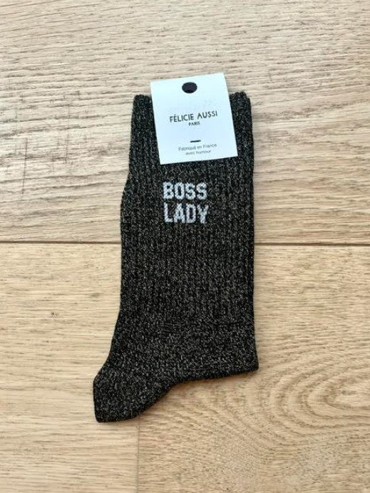 Chaussettes - Boss Lady - paillettes noir - 36/40