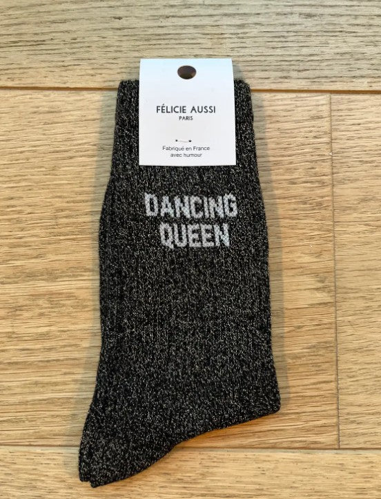 Chaussettes - Dancing queen - paillettes noir- 36/40