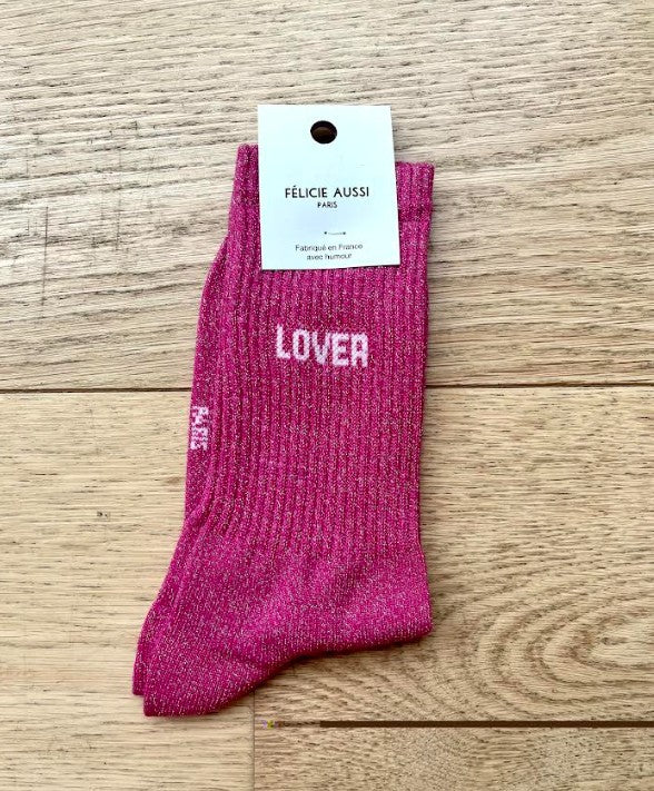 Chaussettes - Lover - paillettes fuchsia - 36/40