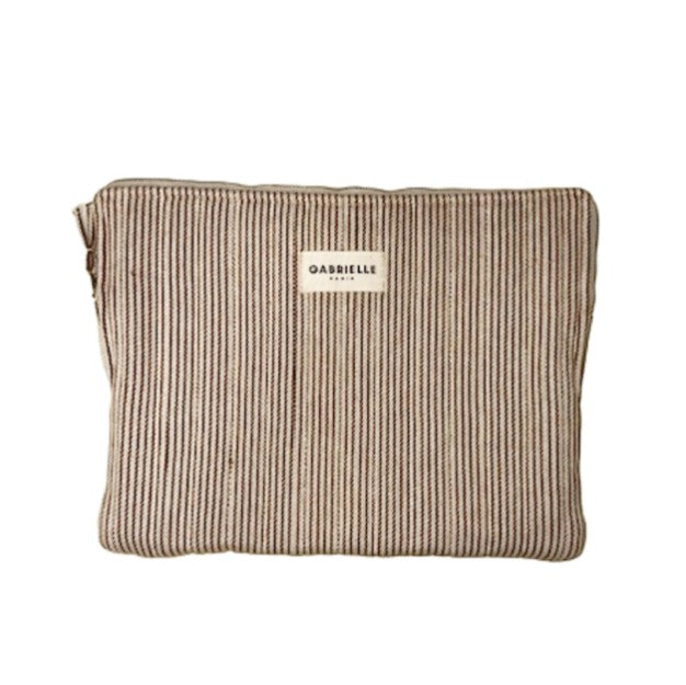 Pochette Ordinateur - Rayures - Argile