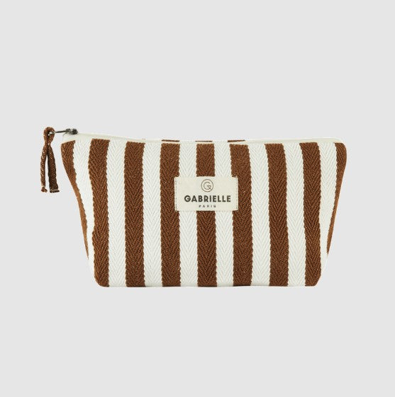 Trousse - Rayures - Moka