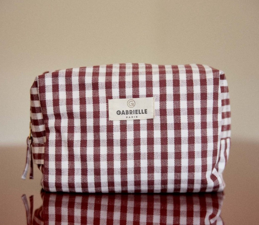 Trousse de toilette - Vichy - Bordeaux