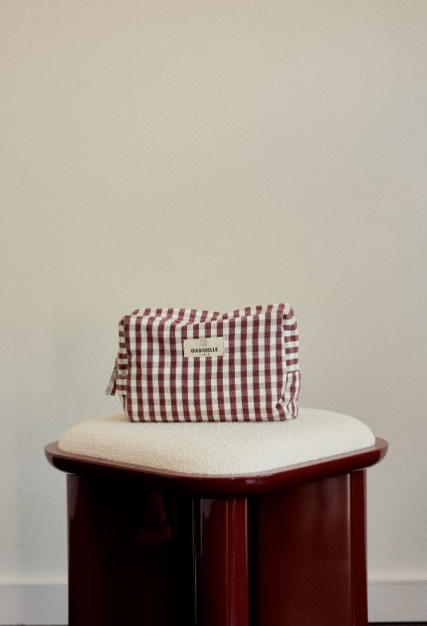 Trousse de toilette - Vichy - Bordeaux