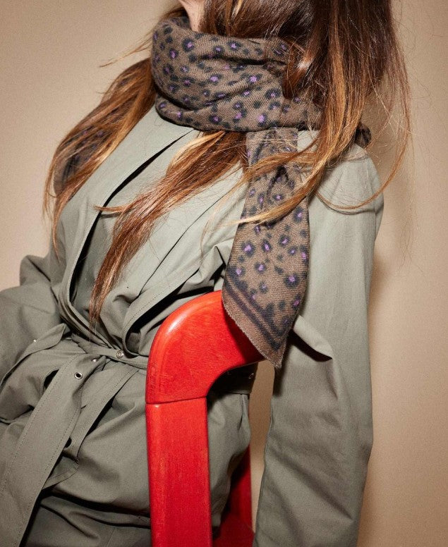 Foulard en laine - Léopard foret