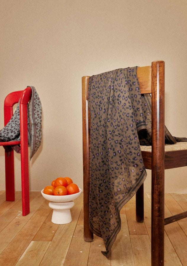 Foulard en laine - Léopard foret