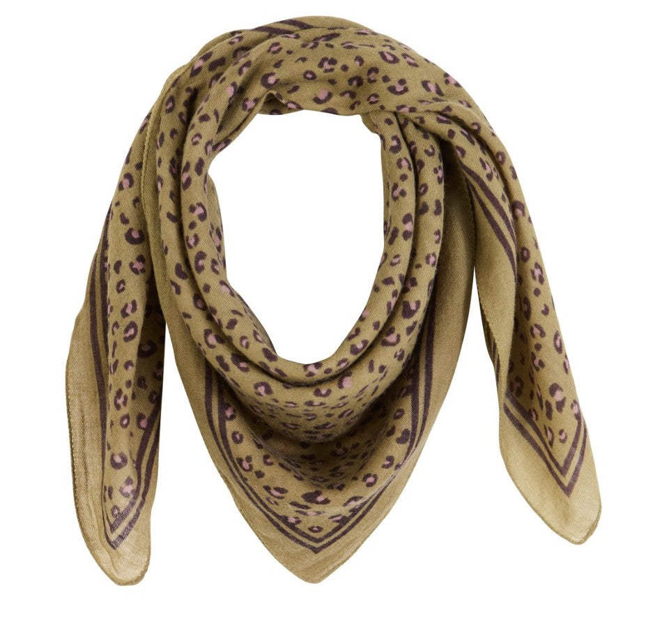 Foulard en laine - Léopard ambre