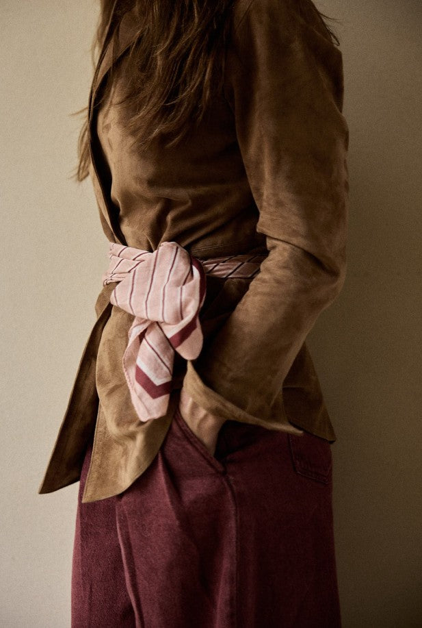 Foulard - Rayures - Vermillon