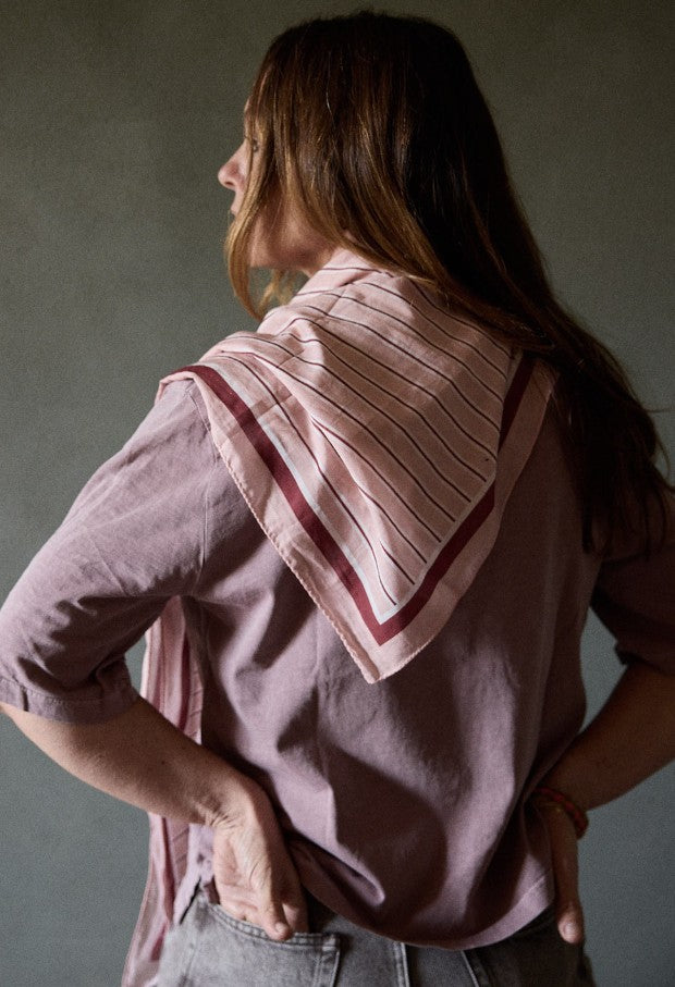 Foulard - Rayures - Vermillon