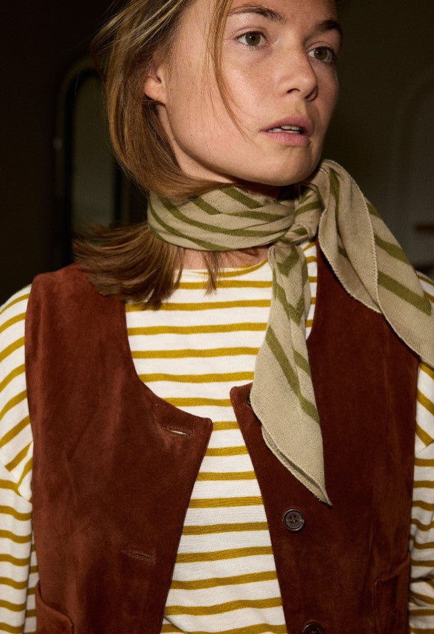 Petit foulard en laine - Tourmaline Kaki