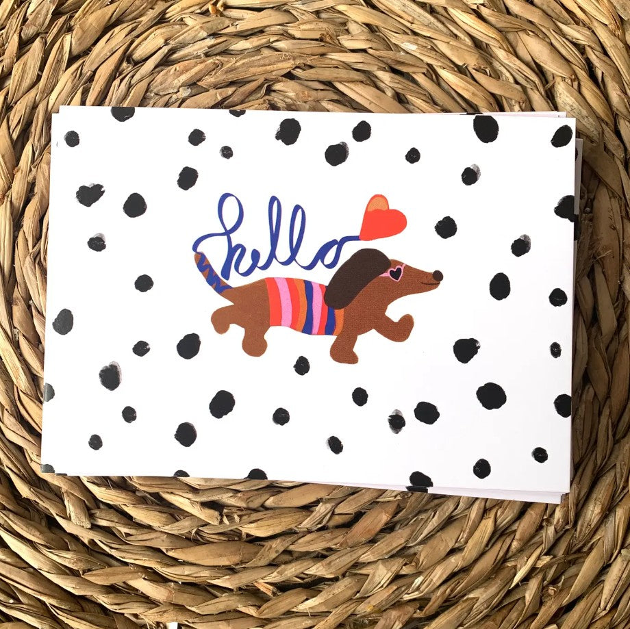 Carte postale - Hello cool teckel