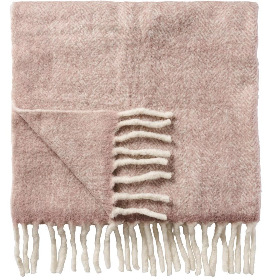 Plaid avec franges - malva and off white - 4601-38