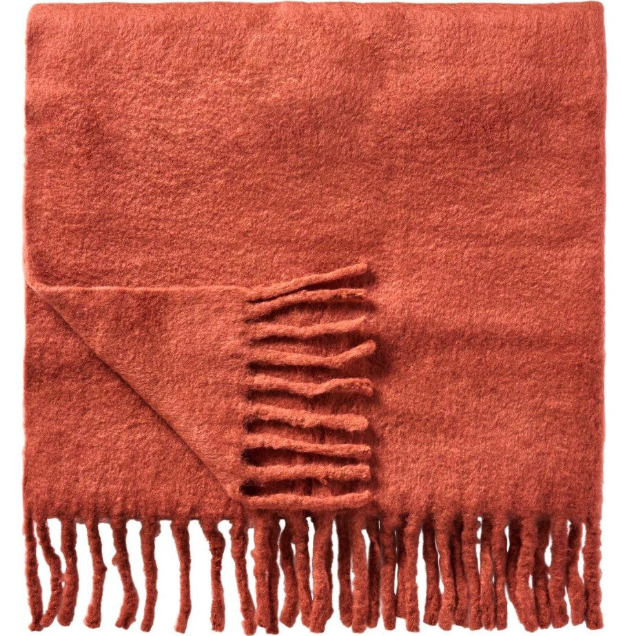 Plaid avec franges - rust - 4600-70