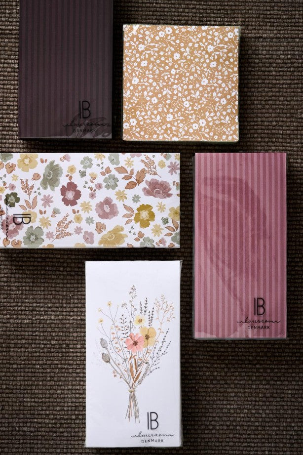 Serviettes en papier - Tone-in-tone burned rose stripes - 16 pces - 95840-78