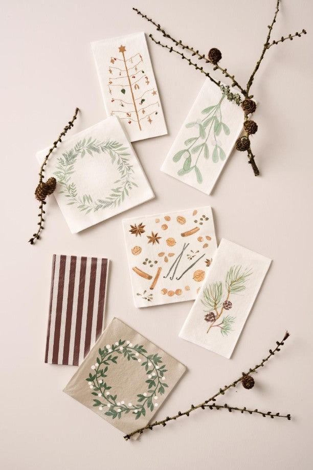 Serviettes en papier - Snowberry Wreath - 20 pces - 95910-00