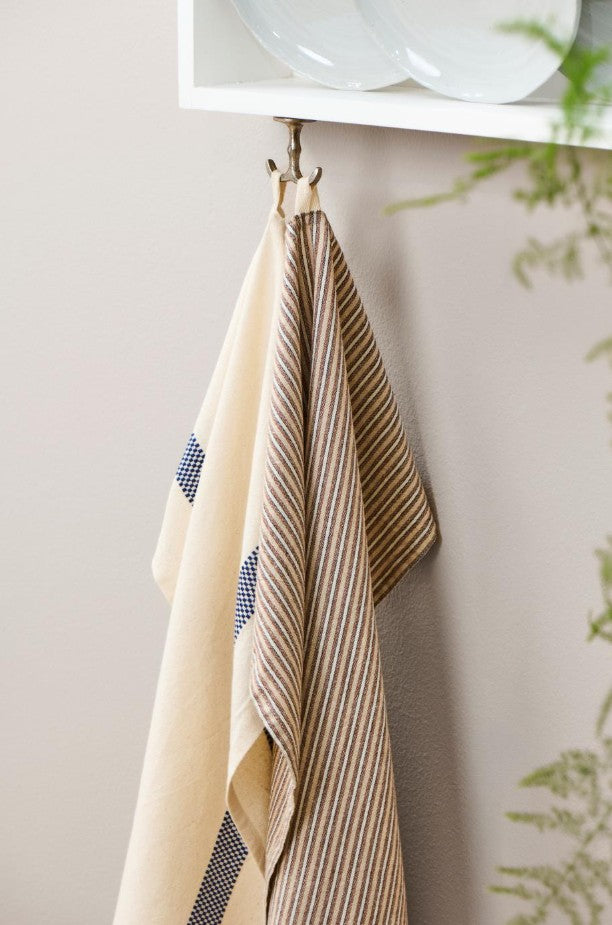 Tea Towel Chloe - Natural with dark blue woven - 66261-39
