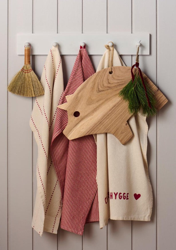 Tea Towel Daniella - Natural with red stripes - 66264-30