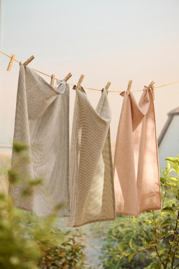 Tea Towel Lina - Natural and thin black stripes - 66247-24